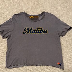 Aviator Nation Gray Malibu Script Tee